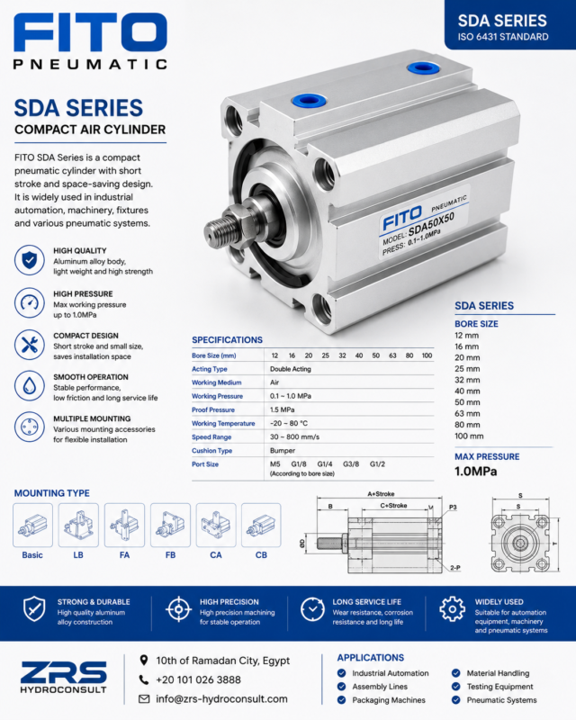 FITO SDA Series – Compact Pneumatic Air Cylinder