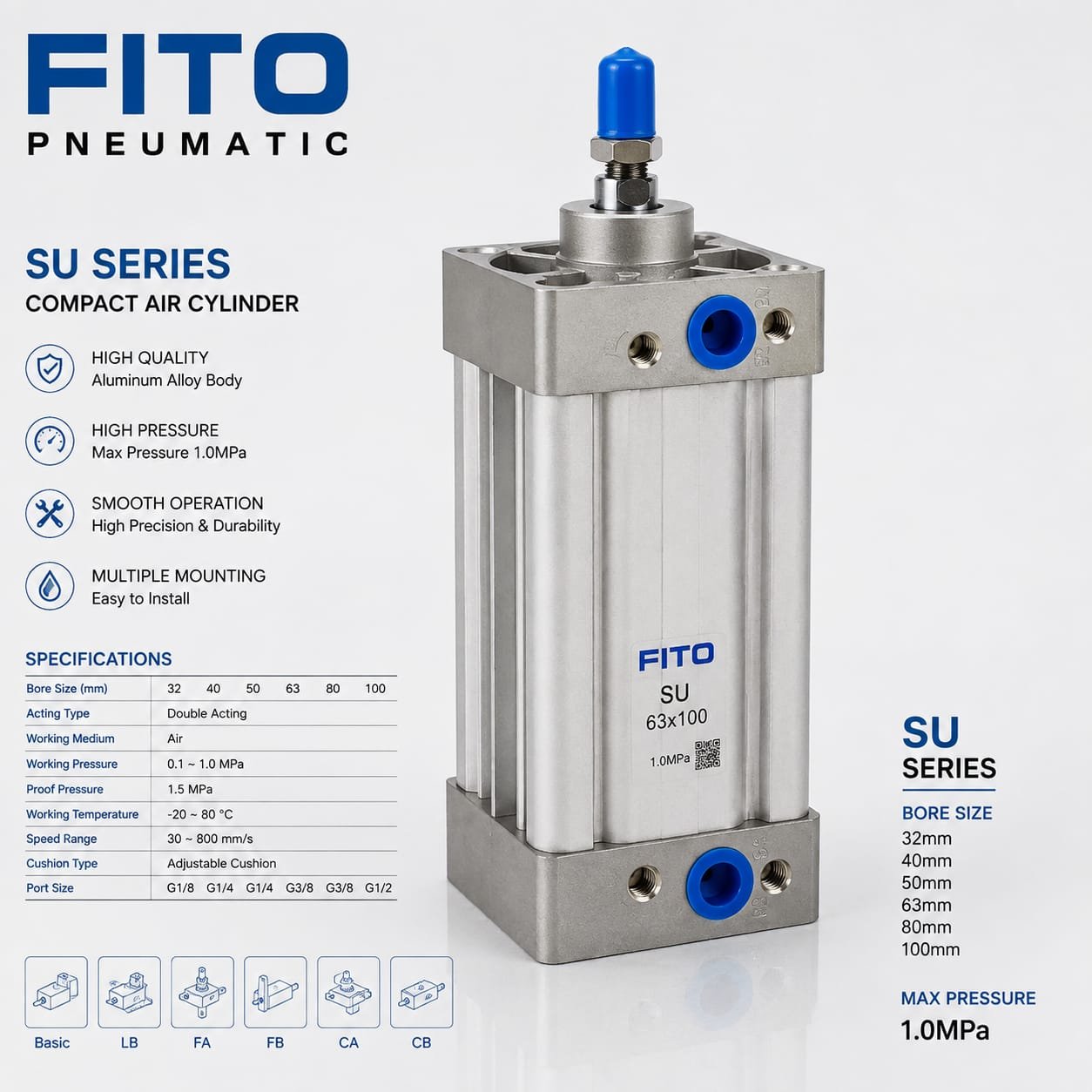 FITO SU Series – Standard Pneumatic Air Cylinder